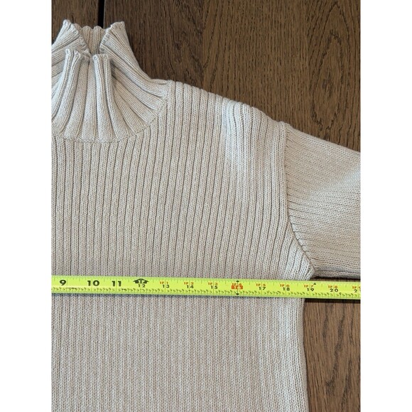 Free People Beach Mock Neck Ribbed Knit Sweater Women’s Sz S Oatmeal Long Sleeve - Picture 8 of 11